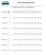 숫자선(수직선)을 이용한 덧셈 학습지